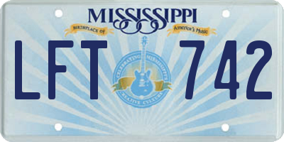 MS license plate LFT742