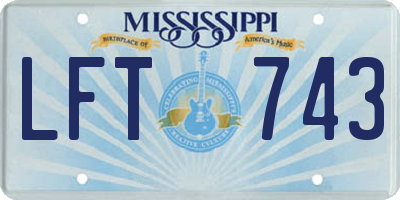 MS license plate LFT743