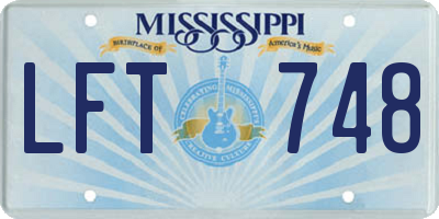 MS license plate LFT748