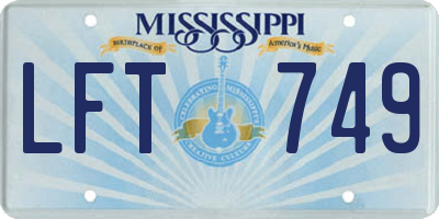 MS license plate LFT749