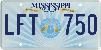 MS license plate LFT750