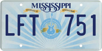MS license plate LFT751