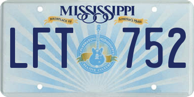 MS license plate LFT752