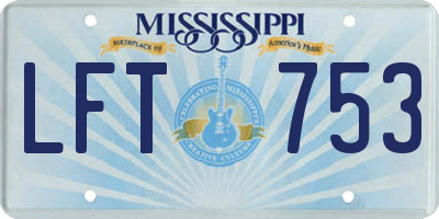 MS license plate LFT753