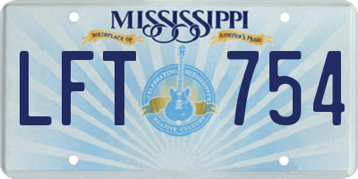 MS license plate LFT754