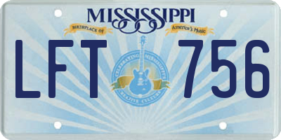MS license plate LFT756