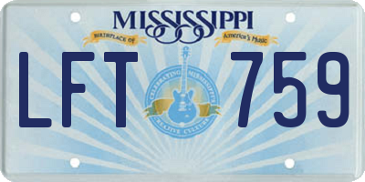 MS license plate LFT759