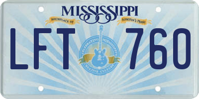 MS license plate LFT760