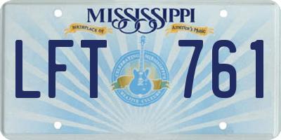 MS license plate LFT761