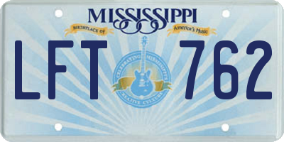 MS license plate LFT762
