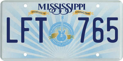 MS license plate LFT765
