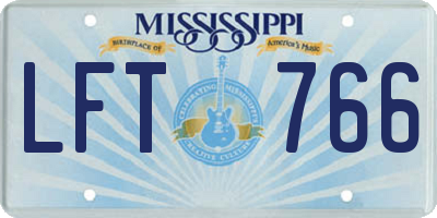 MS license plate LFT766