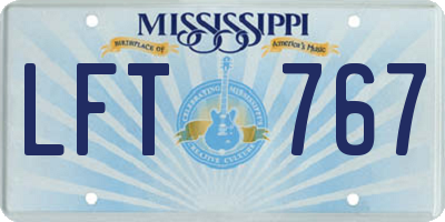 MS license plate LFT767