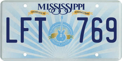 MS license plate LFT769