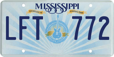 MS license plate LFT772