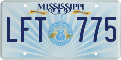MS license plate LFT775