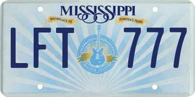 MS license plate LFT777