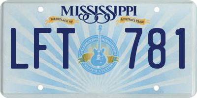 MS license plate LFT781