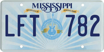 MS license plate LFT782