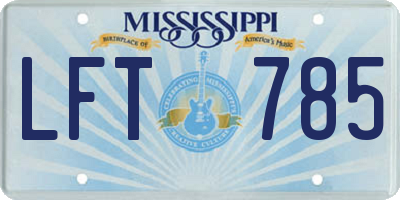 MS license plate LFT785