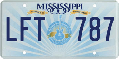 MS license plate LFT787