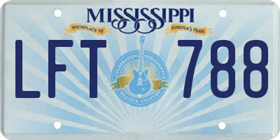 MS license plate LFT788