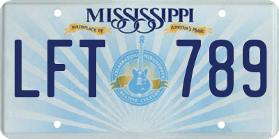 MS license plate LFT789