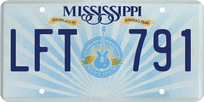 MS license plate LFT791