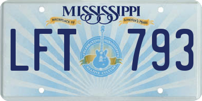 MS license plate LFT793