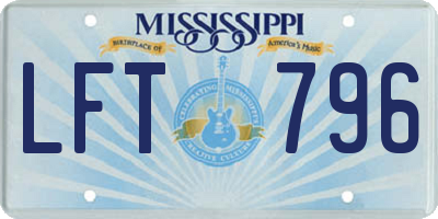 MS license plate LFT796