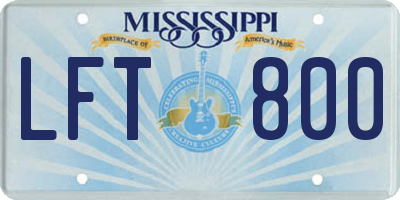 MS license plate LFT800