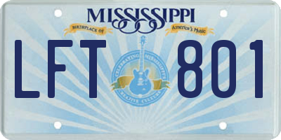 MS license plate LFT801