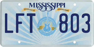 MS license plate LFT803