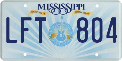 MS license plate LFT804
