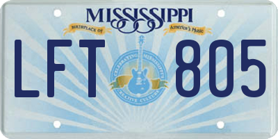 MS license plate LFT805