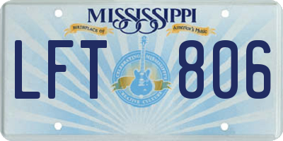 MS license plate LFT806
