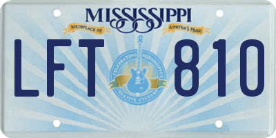 MS license plate LFT810