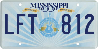 MS license plate LFT812