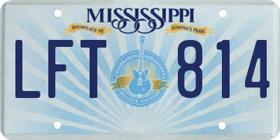 MS license plate LFT814