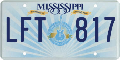 MS license plate LFT817