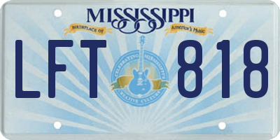 MS license plate LFT818
