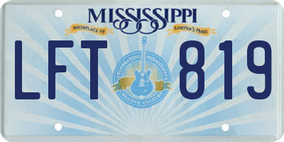 MS license plate LFT819