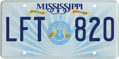 MS license plate LFT820