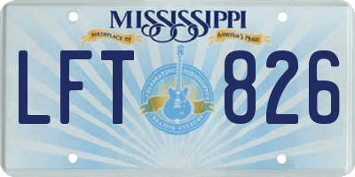 MS license plate LFT826