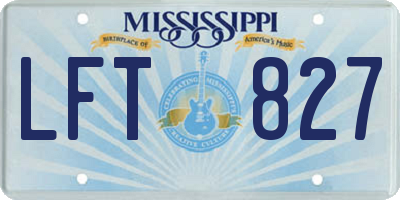 MS license plate LFT827