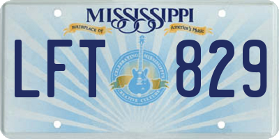 MS license plate LFT829