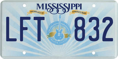 MS license plate LFT832