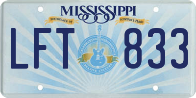 MS license plate LFT833