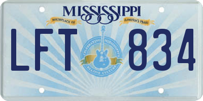 MS license plate LFT834