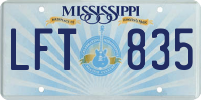 MS license plate LFT835